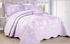 731236415077 Unbranded Home Soft Things Serenta Damask Piece Bedspread