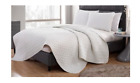 735732053566 Victoria Classics Nina Embossed Quilt Set White Size