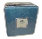 754605122536 Downton Abbey Soft Blue Floral Scrollwork King Coverlet