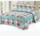 756910995225 Comforbed Cotton Blue Gingham Patchwork Bedspread Quilt Sets