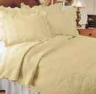 806729001911 King English Rose Yellow Matelasse Coverlet With Scalloped