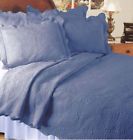 Hem100 806729002017 Europa English Rose Blue Matelasse King Coverlet With
