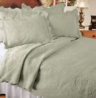 806729002048 Europa English Rose Matelasse Twin Sage Coverlet With