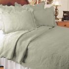 806729002062 King English Rose Matelasse Sage Green Coverlet With