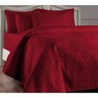 808148 King Quilt Sham Set Size Red Comforter Bedding Cover Bedspread