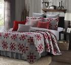 842131121892 Virah Bella Carolina Red Star King Quilt Set