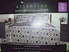 847975026600 Attention Quilt Set Navy Diamond White King Size