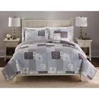 847975030560 Cannon King Printed Quilt Set Serenity Blue Patchwork