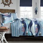 848742021880 Lush Decor Cotton Reversible Quilt Piece Set Sea