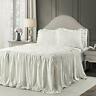 848742082843 Lush Decor White Ravello Pintuck Ruffle Skirt Bedspread