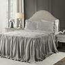 848742082928 Lush Decor Light Gray Ravello Pintuck Ruffle Skirt