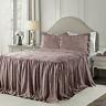 848742083055 Lush Decor Woodrose Ravello Pintuck Ruffle Skirt Bedspread