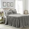 848742089958 Lush Decor Dark Gray Cor Ruffle Skirt Bedspread