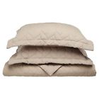 855031121992 Impressions Taupe Ashley Embroidered Braided Quit Pillow Shams