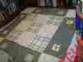 85x85 Caterpillarclothcollections.com Uniquely Kind Handmade Vintage Chenille Quilt Giant Squares Plaids Beiges Petite Florals