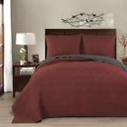 86945 King Quilt Set Bedspread Size Coverlet Reversible Sham Blanket Free