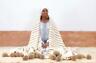 87-784 Handmade Wool Blanket Bohemian Bed Cover Hand Knotted For Sofa