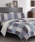883893398580 Eddie Bauer New Home Camano Patchwork Quilt Twin Blue Navy