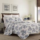 883893465947 Tommy Bahama Villa Verona Blue Tropical Botanical Quilt