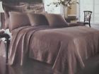 885308296795 King Charles Historic Portugal Chocolate Brown Matelasse Floral