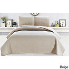 90312 Jasmine Collection Reversible Beige Quilt Set