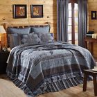 90x70 Brands Jenson Vhc Blue Plaid Feathered Star 7pc Patchwork Quilt Bedding Set Twin