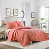 920207 Quilt Set Twin Size Coral Solid Cotton Bedding 7031108920207
