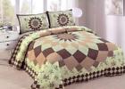 9402 American Hometex Isabella Dahlia Quilt Set Pc Patchwork King Queen