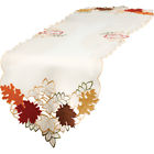 96471 Collections Etc Maple Leaf Embroidered Fall Table Linens By
