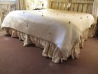 96x98 Fcmoq-siv Ann Gish New Queen Quilted Knot Coverlet Silk Ivory Sand Monaco French