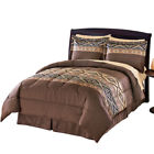 98575 Collections Etc Santa Fe Microfiber Comforter Set With Bedskirt By