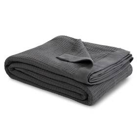 9threads 060994443066 100% Cotton Dark Grey Waffle Weave Lightweight Blanket King Soft Breathable