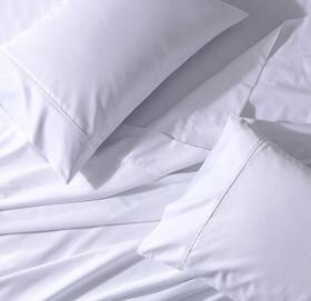 Abripedic 825624752506 22 Inch Deep Pocket Solid White Queen 300tc Sheet Set Breathable Crispy Soft