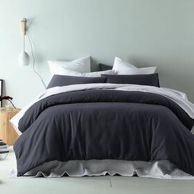 80959 Accessorize Bedroom Collection Waffle Cotton Quilt Cover Set Slate - King