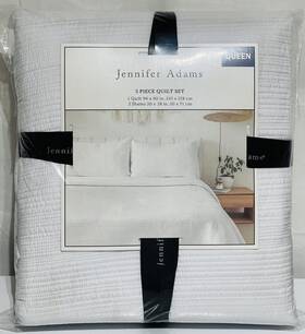 1474190 Adams Jennifer Home 3-piece Quilted Blanket Set Queen White 1474190 Adams Jennifer Home 3-piece Quilted Blanket Set Queen White