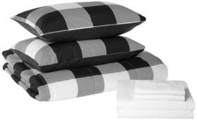 Addison Home 841323168134 7-piece Buffalo Plaid Queen Comforter Set Bed In A Bag Lightwei