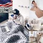 Aed778792 Handmade Sofa Chunky Knit Blanket Thick Bulky Knitted Throw Decor
