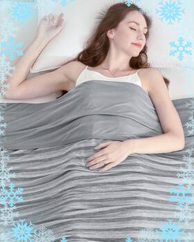 Ailemei Direct 761450939455 Cooling Throw Blanket For Hot Xl 50 Inch X70 Grey Stripe