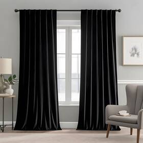 Velvet211 Aljctns Black Velvet Curtains 84 Inches Long Luxury Blackout For Bedroom Liv