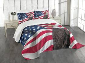 44442 Ambesonne Bed King Eagle Bedspread Set American Flag A Avian Animal Usa Theme Image P