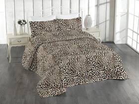 420867 Ambesonne Bedcenrap Queen Leopard Print Bedspread Wild Cat Skin Inspired Spots 3pc Brown