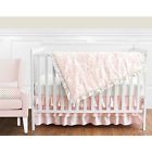 Ameliacrib4 Blush Pink White Damask And Gold Polka Dot 846480049647
