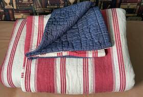 Amity Home 849162032029 Twin Heavy Denim Cotton Reversible Striped Comforter Set Htf Rare Euc