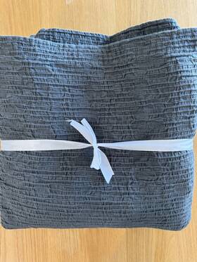 Amity Home 849162033422 Charcoal Gray Textured Cotton Coverlet King