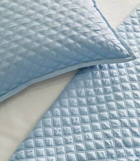 Ann Gish 761490044973 The Art Of Home King Coverlet 3 Euro Shams Double Diamond Sky Blue Bnip