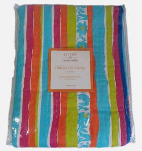Annie Selke 614099742538 Kit Kemp King Coverlet Happy Go Lucky Multicolor Nwt 100% Cotton