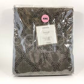 70010 Annie Selke Farmhouse King Coverlet / Bedroom Decor Gray New
