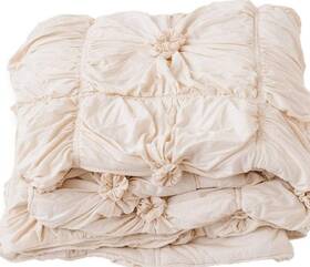 145128 Anthropologie Lazybones Rosette Cream Twin Quilt