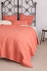 Anthropologie Cambridge Coverlet Queen Taupe Coral Blush Bedding Blanket New