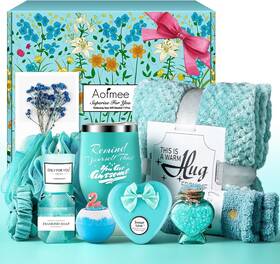 Bs11 Aofmee Birthday Gifts For Women Thinking Of You Gift Care Package With Luxury Blue